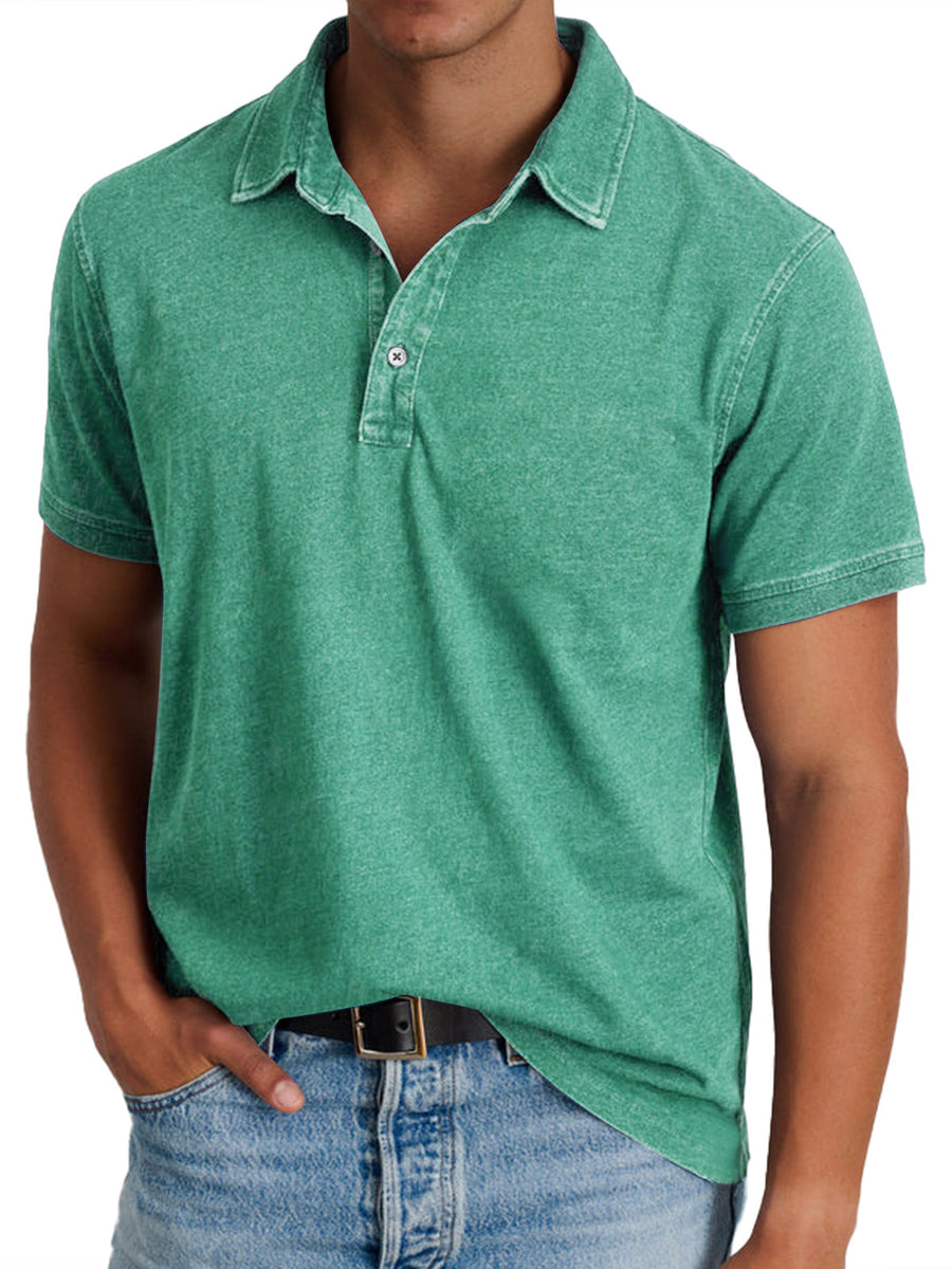 Harvey | Men's Classic Polo with Button Placket – Green