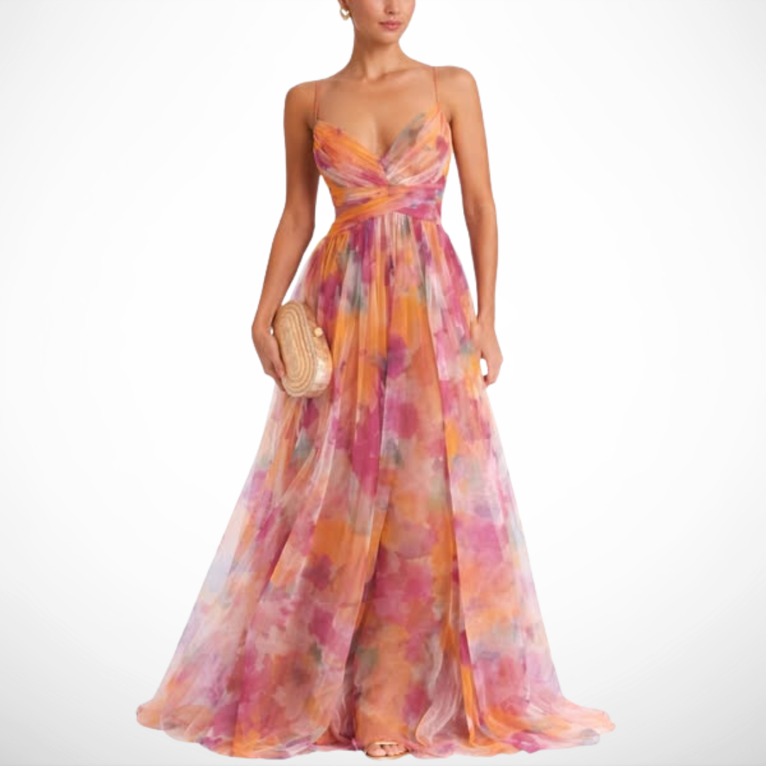 Evangeline | Floral Print Maxi Dress