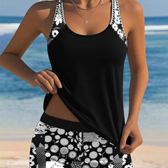 Kirra | Women's Tankini Swim Set with Board Shorts – Black