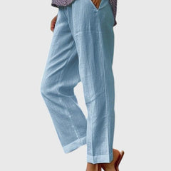 Hattie | Women's Tailored Straight Leg Pants – Blue