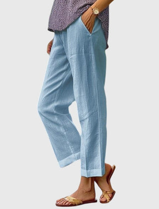 Hattie | Women's Tailored Straight Leg Pants – Blue