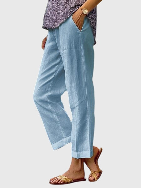 Hattie | Women's Tailored Straight Leg Pants – Blue