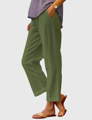 Hattie | Women's Tailored Straight Leg Pants – Green
