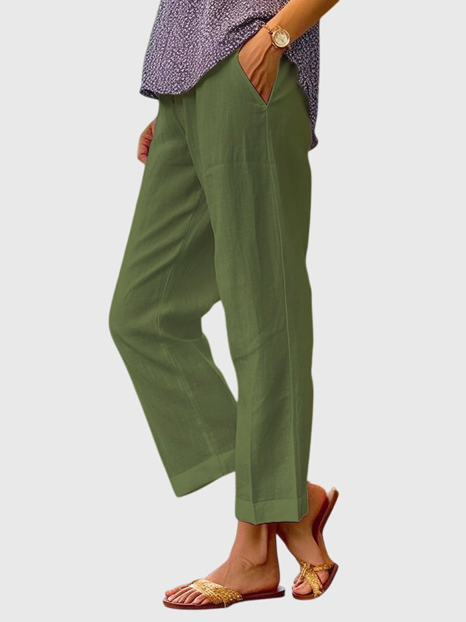 Hattie | Women's Tailored Straight Leg Pants – Green