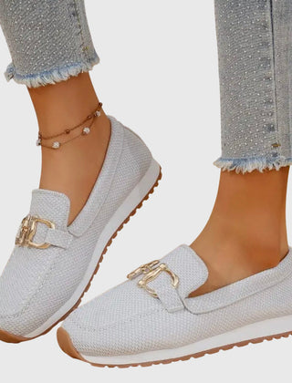 Katrien | Casual Orthopaedic Slip-On Loafers – White