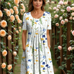 Rosabel | Elegant Floral Dress with Soft Coverage – Yellow Floral