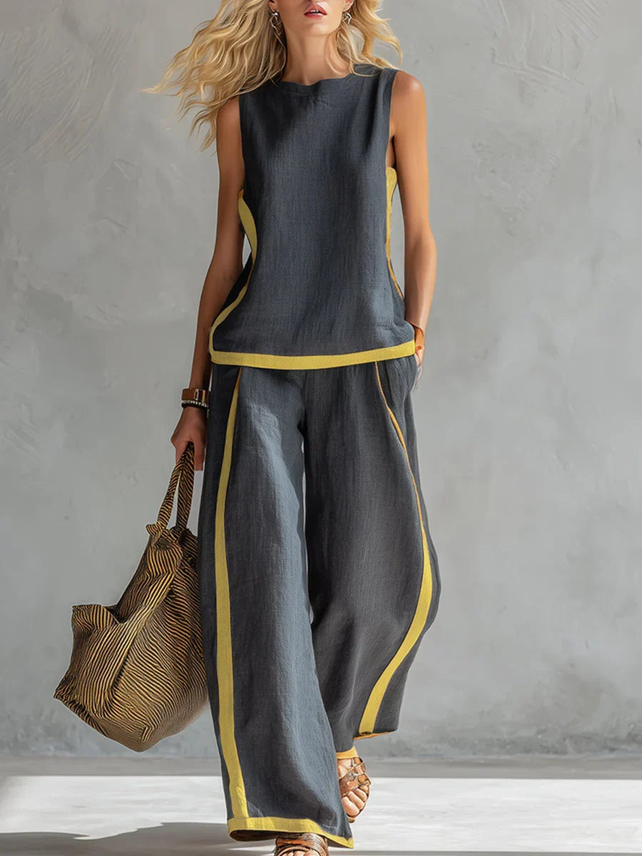 Peggy | Two Piece Set with Contrast Trim