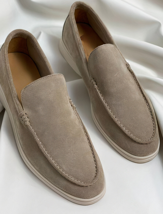Ronan | Vintage Style Leather-Look Loafers – Beige