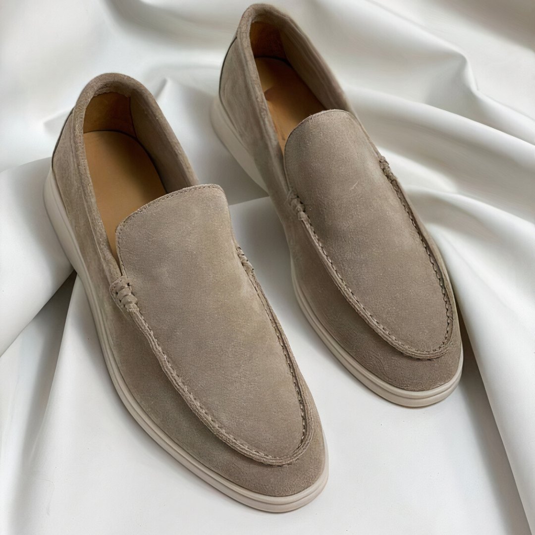 Ronan | Vintage Style Leather-Look Loafers – Beige
