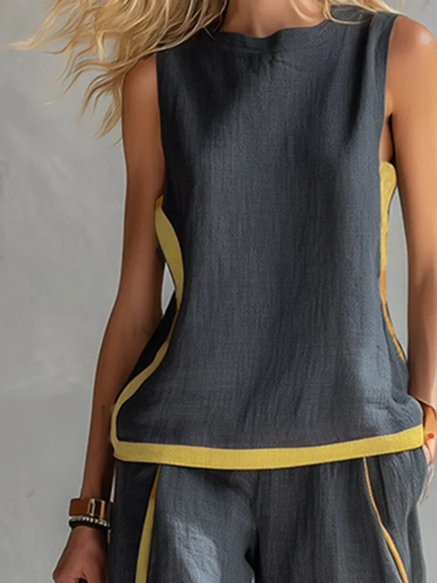 Peggy | Two Piece Set with Contrast Trim