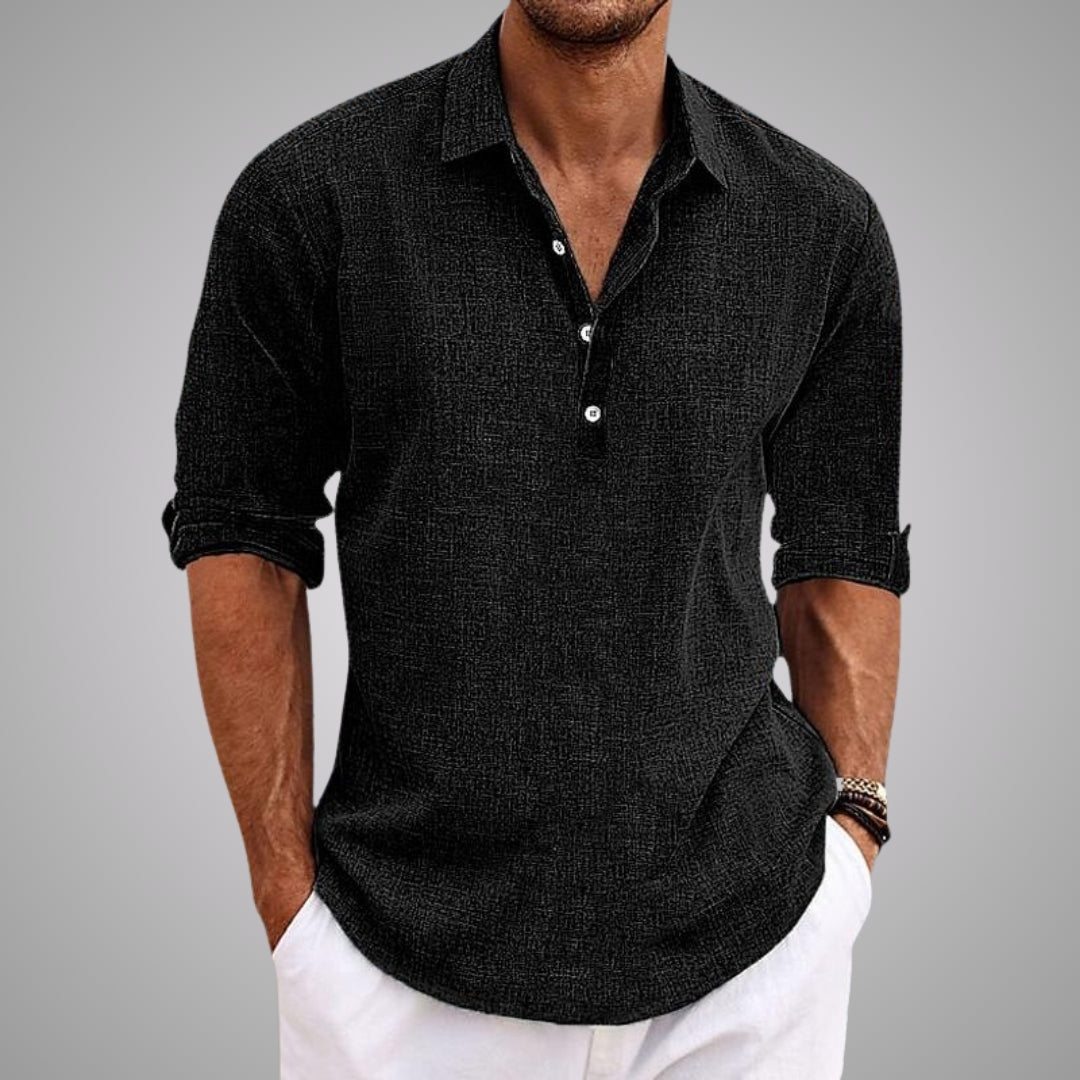 Sawyer | Lightweight Casual Summer Shirt – Black