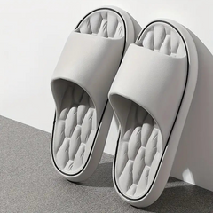 Ambrose | Cushioned Pillow Slide Sandals with Soft Insole – Light Grey
