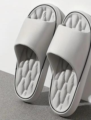 Ambrose | Cushioned Pillow Slide Sandals with Soft Insole – Light Grey