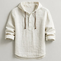 Nash | Linen Shirt with Hood – White