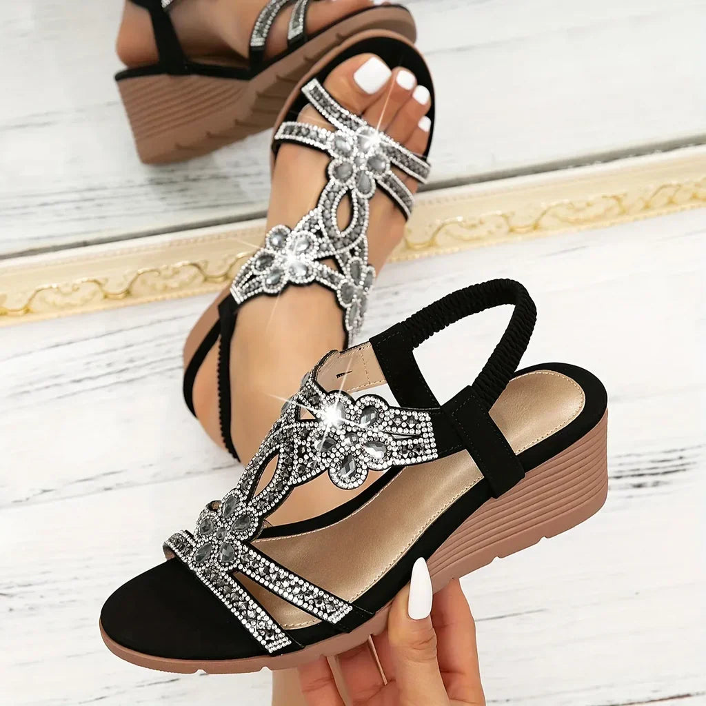 Marnie | Women's Orthopaedic Wedge Sandals – Black
