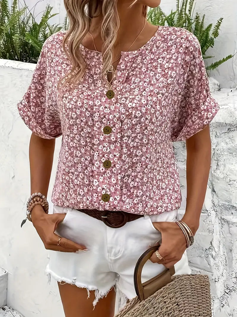 Rowena | Button-Front Sleeveless Summer Top