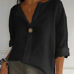Juniper | Women's Casual V-Neck Blouse – Black