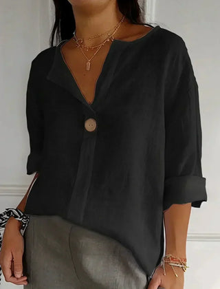 Juniper | Women's Casual V-Neck Blouse – Black