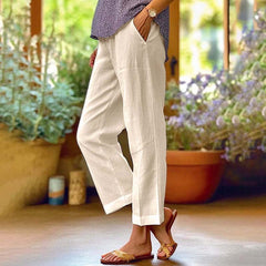 Rosalie | Straight Leg Pants in Light Fabric – Khaki