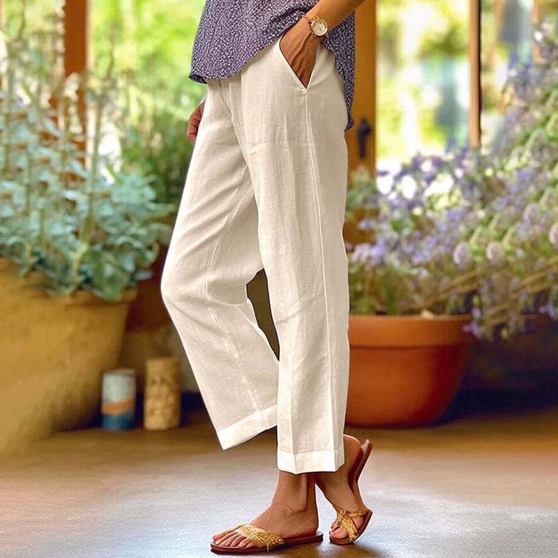 Rosalie | Straight Leg Pants in Light Fabric – Khaki