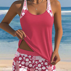 Sunny | Floral Swim Set with Shorts – Pink