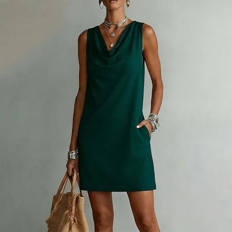 Nerys | Mini Dress with Pockets – Green