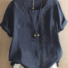 Gemma | Chic Short Sleeve Tee – Blue