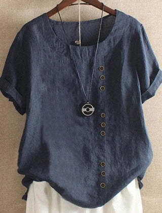 Gemma | Chic Short Sleeve Tee – Blue