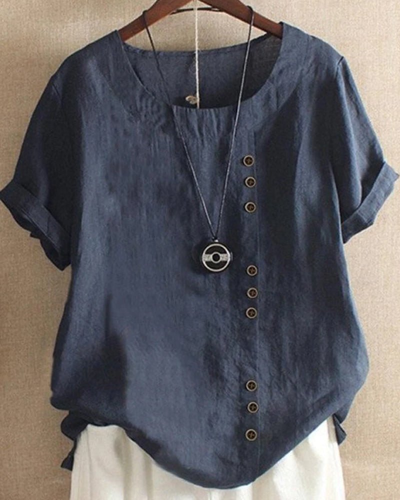 Gemma | Chic Short Sleeve Tee – Blue