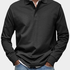 Angus | Classic Long Sleeve Polo – Black