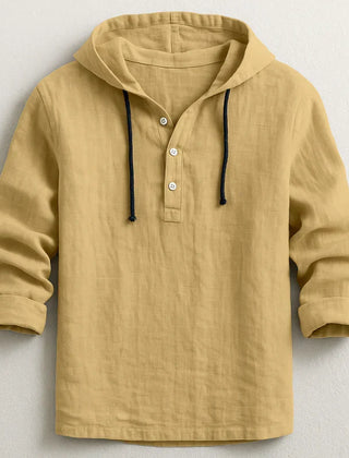 Nash | Linen Shirt with Hood – Khaki