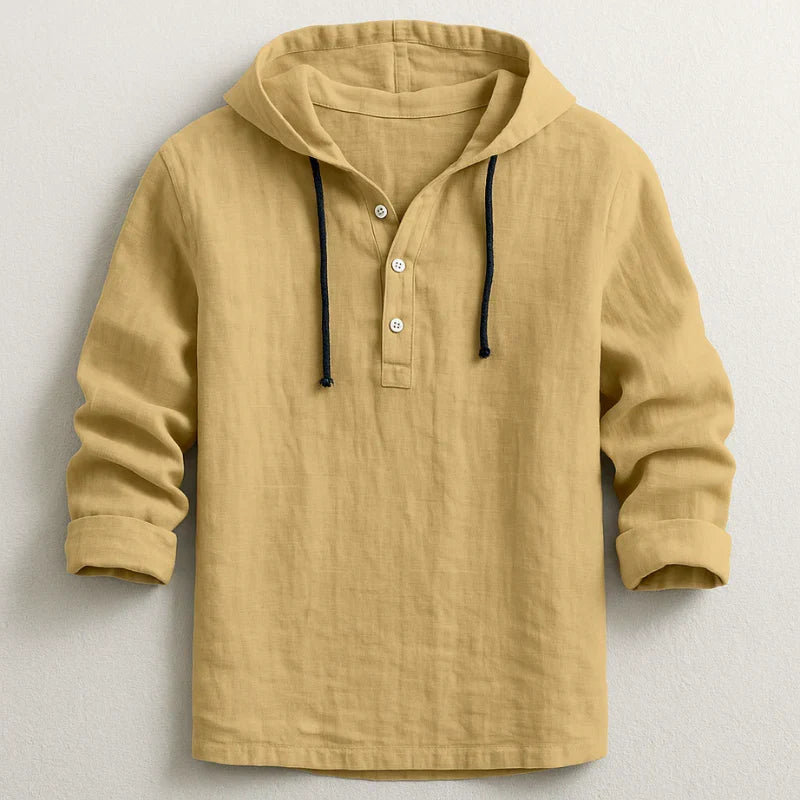Nash | Linen Shirt with Hood – Khaki
