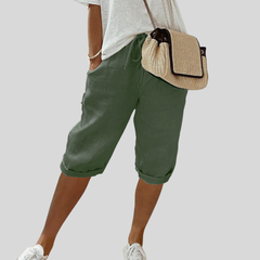 Immy | Flowing Shorts with Elastic Waist – Green