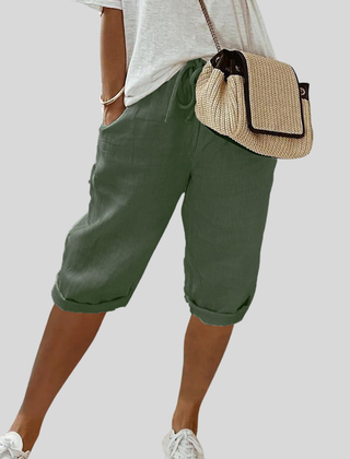 Immy | Flowing Shorts with Elastic Waist – Green