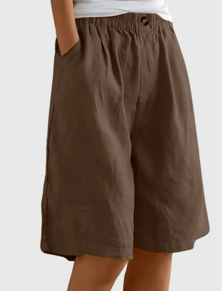 Bijou | Wide Shorts with Elastic Waist – Brown