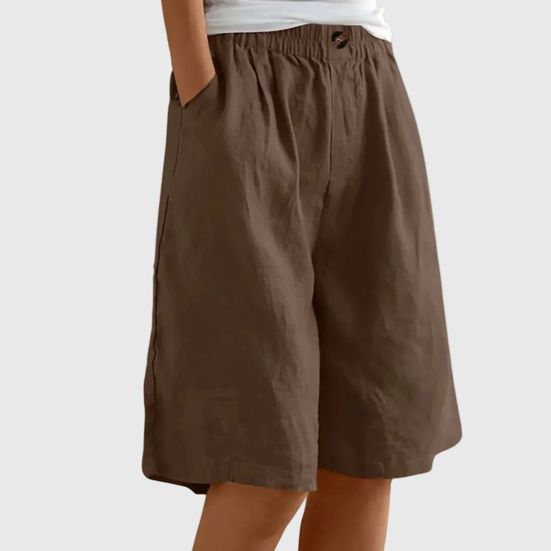 Bijou | Wide Shorts with Elastic Waist – Brown