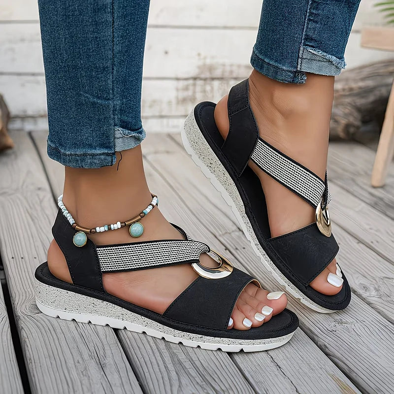 Leonie | Elegant Flat Slide Sandals