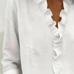 Etta | Ruffle Blouse with V-Neck