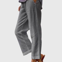 Hattie | Women's Tailored Straight Leg Pants – Grey