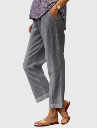 Hattie | Women's Tailored Straight Leg Pants – Grey