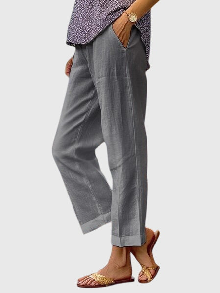 Hattie | Women's Tailored Straight Leg Pants – Grey