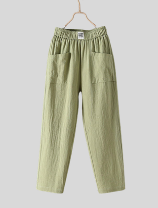Thea | Relaxed Pants with Front Pockets – Green
