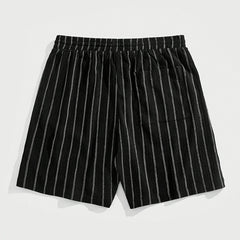 Gus | Pinstripe Beach Shorts with Elastic Waist