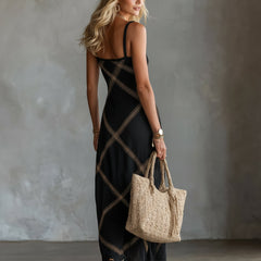 Wilhelmina | Geometric Print Maxi Dress