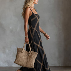 Wilhelmina | Geometric Print Maxi Dress