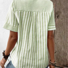 Liesl | Soft Striped Summer Blouse