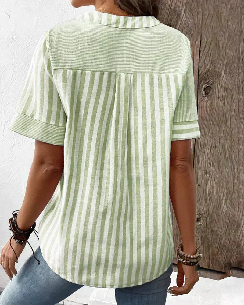 Liesl | Soft Striped Summer Blouse