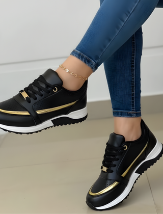 Fleur | All-Day Orthopaedic Walking Sneakers – Black