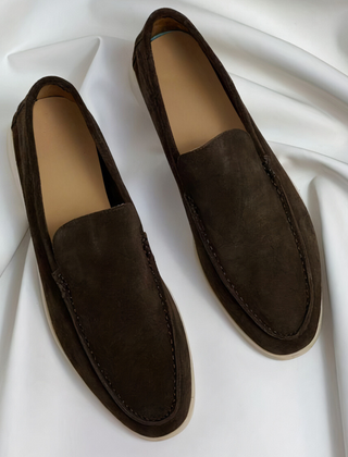 Ronan | Vintage Style Leather-Look Loafers – Brown