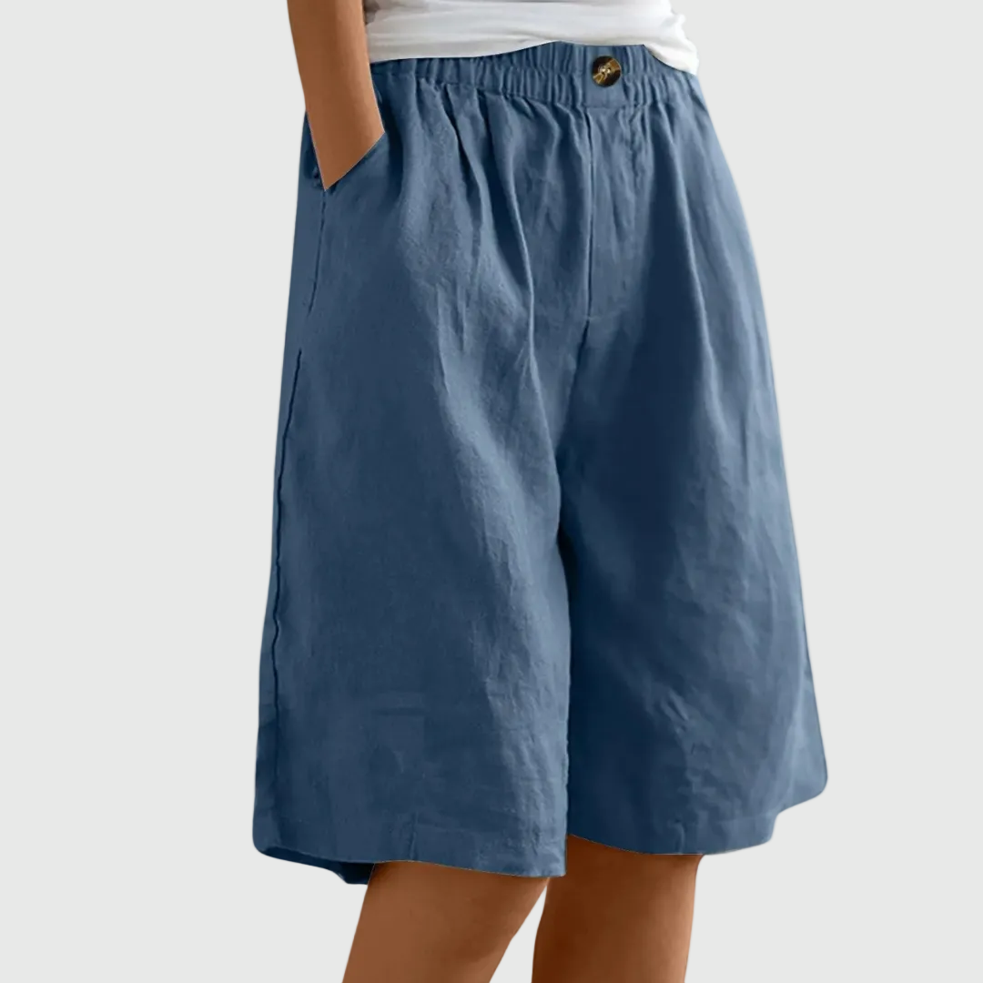 Bijou | Wide Shorts with Elastic Waist – Blue